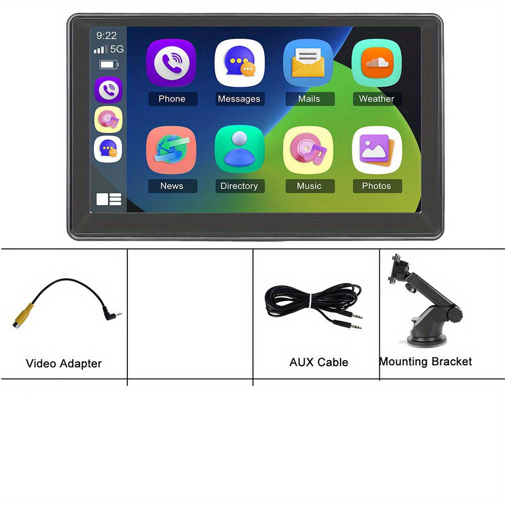 Sistem Auto Multimedia 7” cu CarPlay & Android Auto Wireless – Cameră Spate, AirPlay, FM și Control Vocal