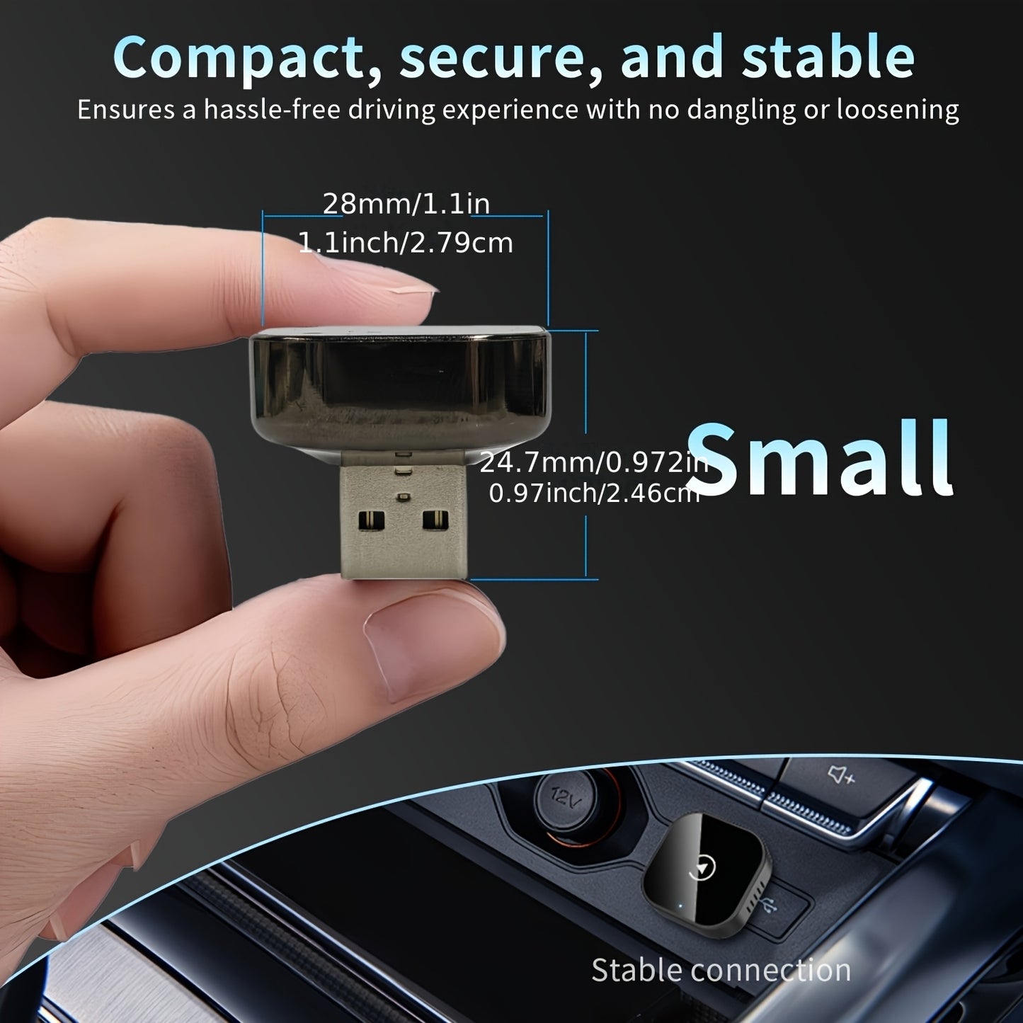 Adaptor Wireless CarPlay & Android Auto 2-în-1 – Conectare Rapidă și Plug & Play pentru iPhone