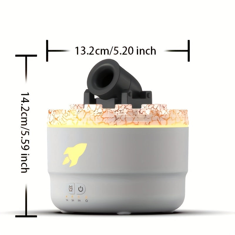 Umidificator Aromaterapie cu Efect Flacără Tip Tun, Silențios, Difuzor Elegant pentru Casă și Birou