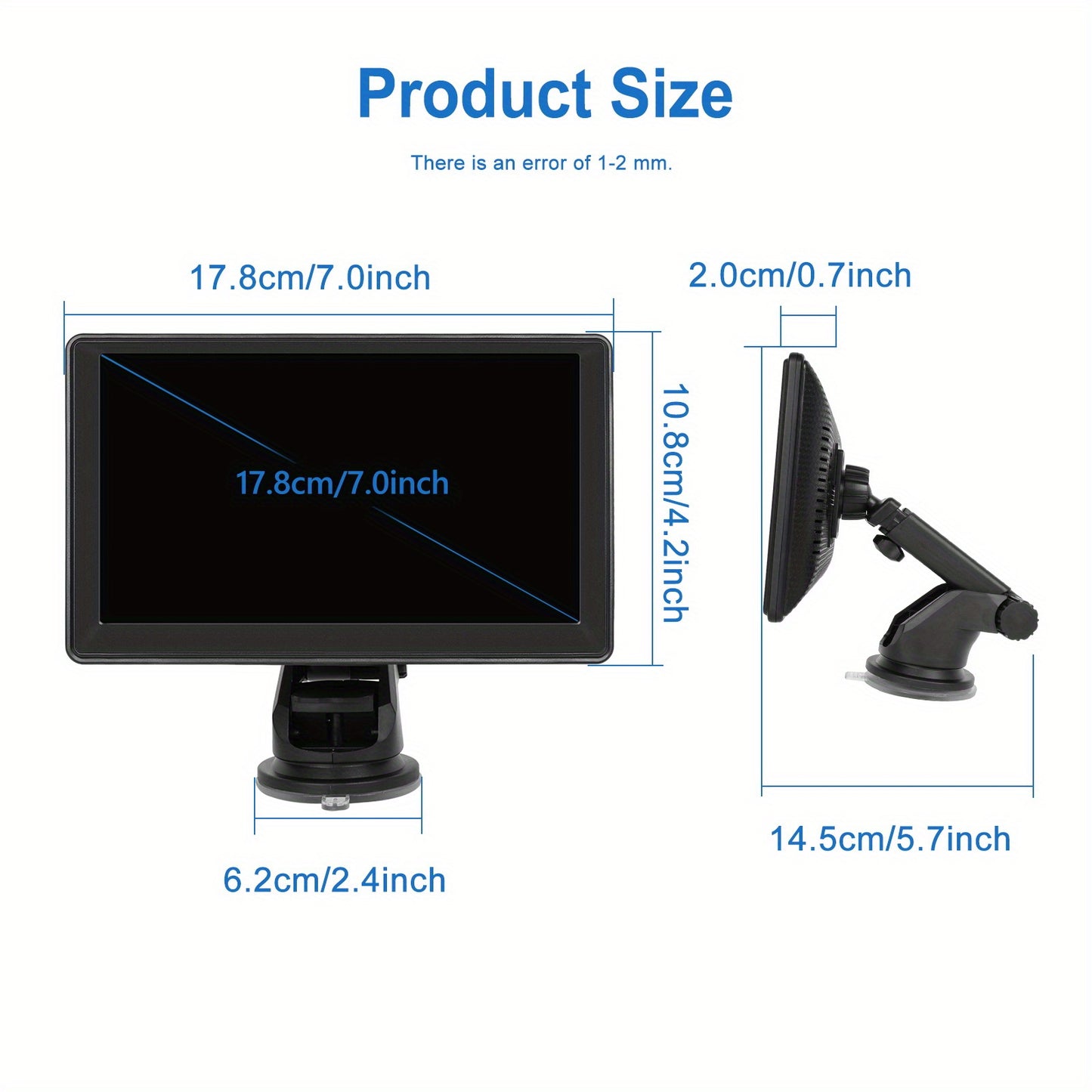 Sistem Auto Multimedia 7” cu CarPlay & Android Auto Wireless – Cameră Spate, AirPlay, FM și Control Vocal