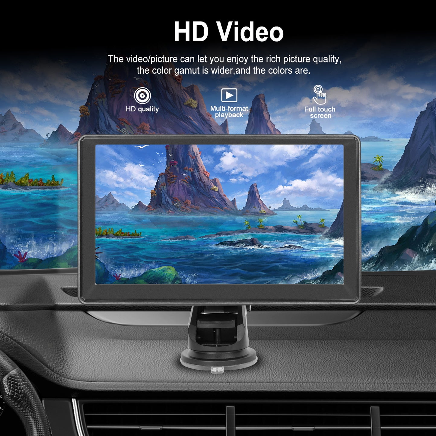 Sistem Auto Multimedia 7” cu CarPlay & Android Auto Wireless – Cameră Spate, AirPlay, FM și Control Vocal