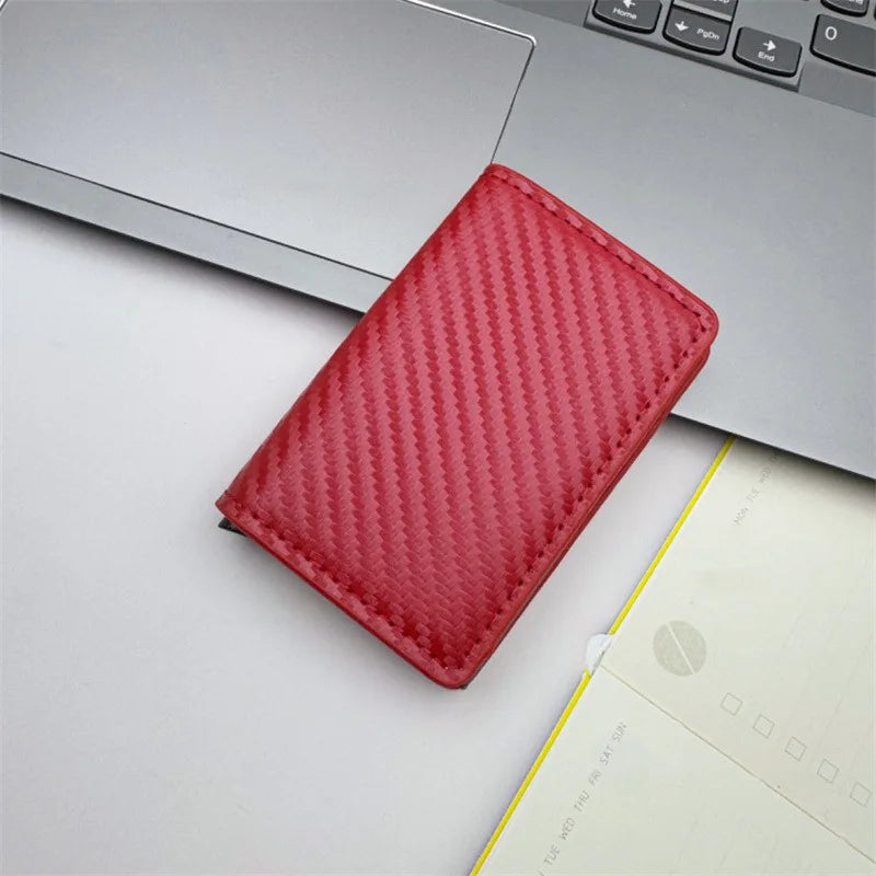 Portofel Unisex RFID Minimalist cu Suport Carduri Pop-Up și Compartiment pentru Bani Cash – Design Business