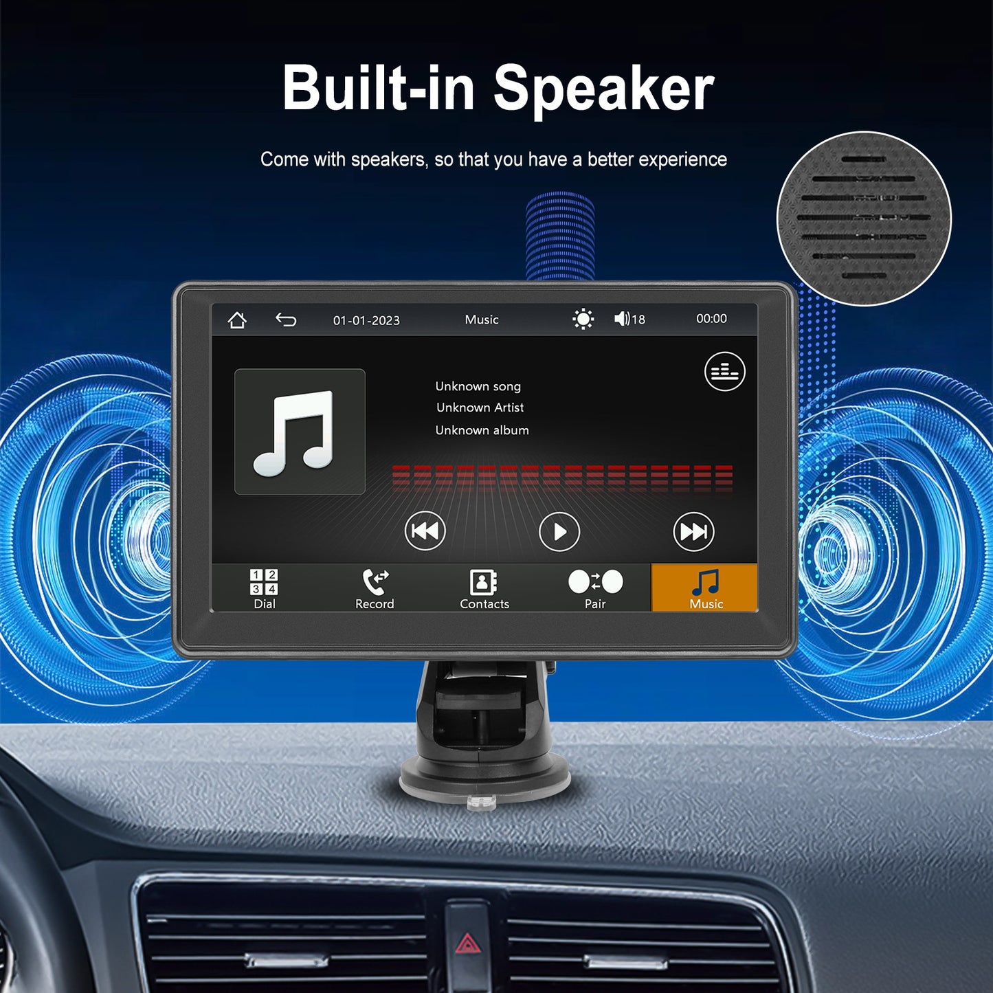 Sistem Auto Multimedia 7” cu CarPlay & Android Auto Wireless – Cameră Spate, AirPlay, FM și Control Vocal