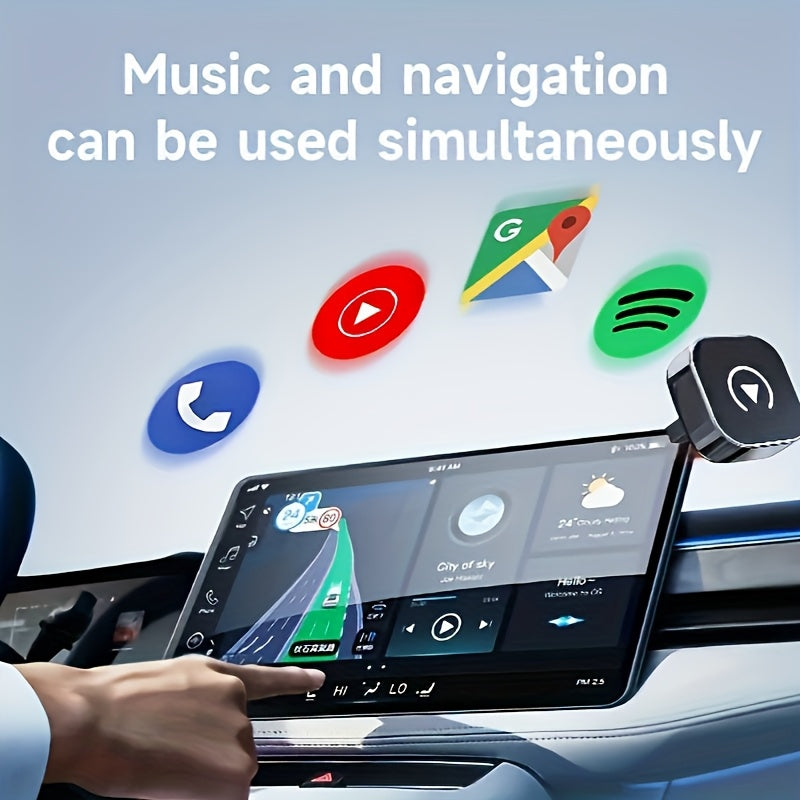 Adaptor Wireless CarPlay & Android Auto 2-în-1 – Conectare Rapidă și Plug & Play pentru iPhone